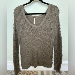 Free People Chunky Knit Sweater in Taupe